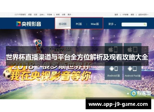 世界杯直播渠道与平台全方位解析及观看攻略大全